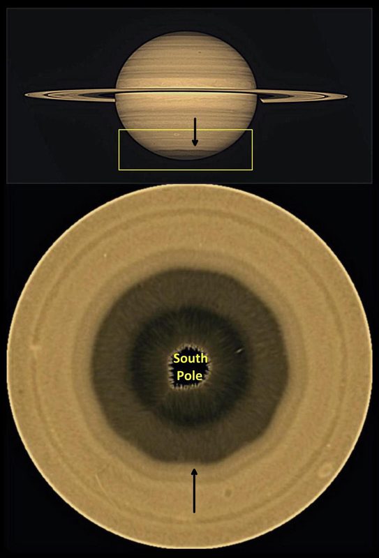 Descubren una estructura en forma de decágono en las nubes de Saturno