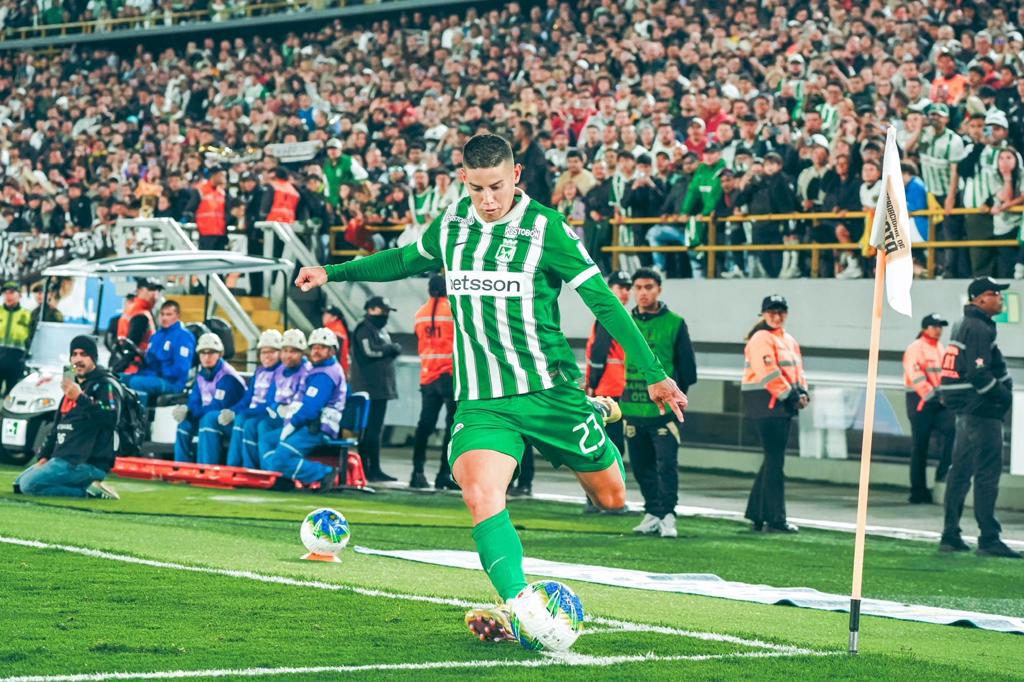 James debuta con una asistencia en la victoria 3-2 de Nacional ante Inter de Bogotá