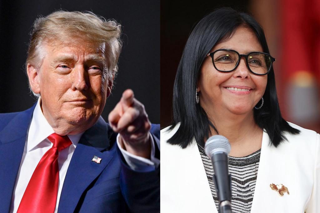 Delcy Rodríguez y Donald Trump, a un día de un histórico encuentro