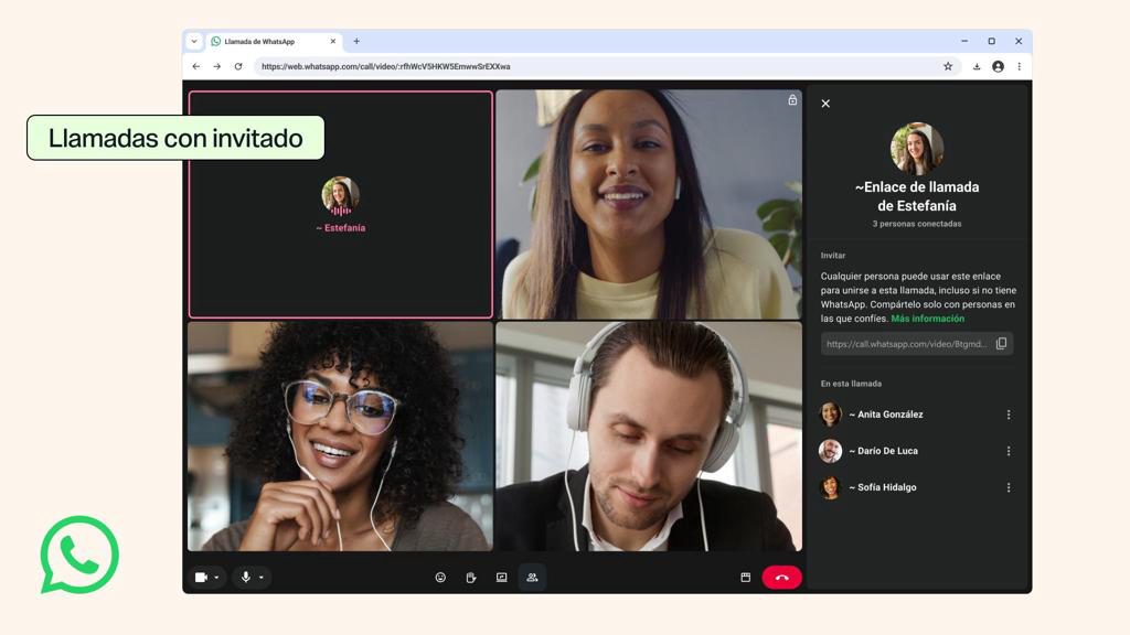 WhatsApp abre las llamadas a personas que no tienen cuenta